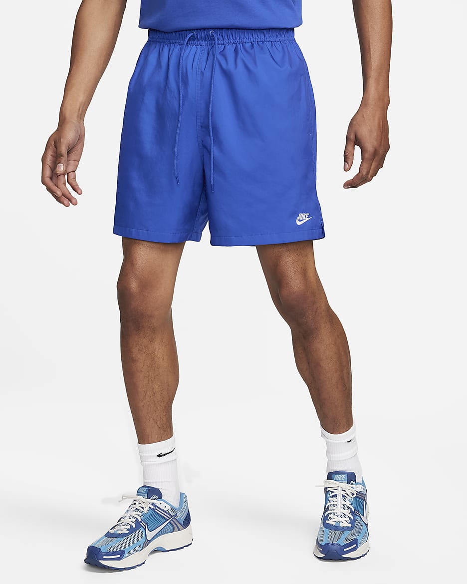 Nike Club Men's Woven Flow Shorts - Game Royal/White