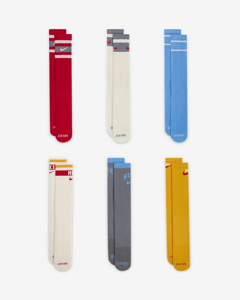 Nike Everyday Plus Cushioned Crew Socks (6 Pairs) - Multi-Colour
