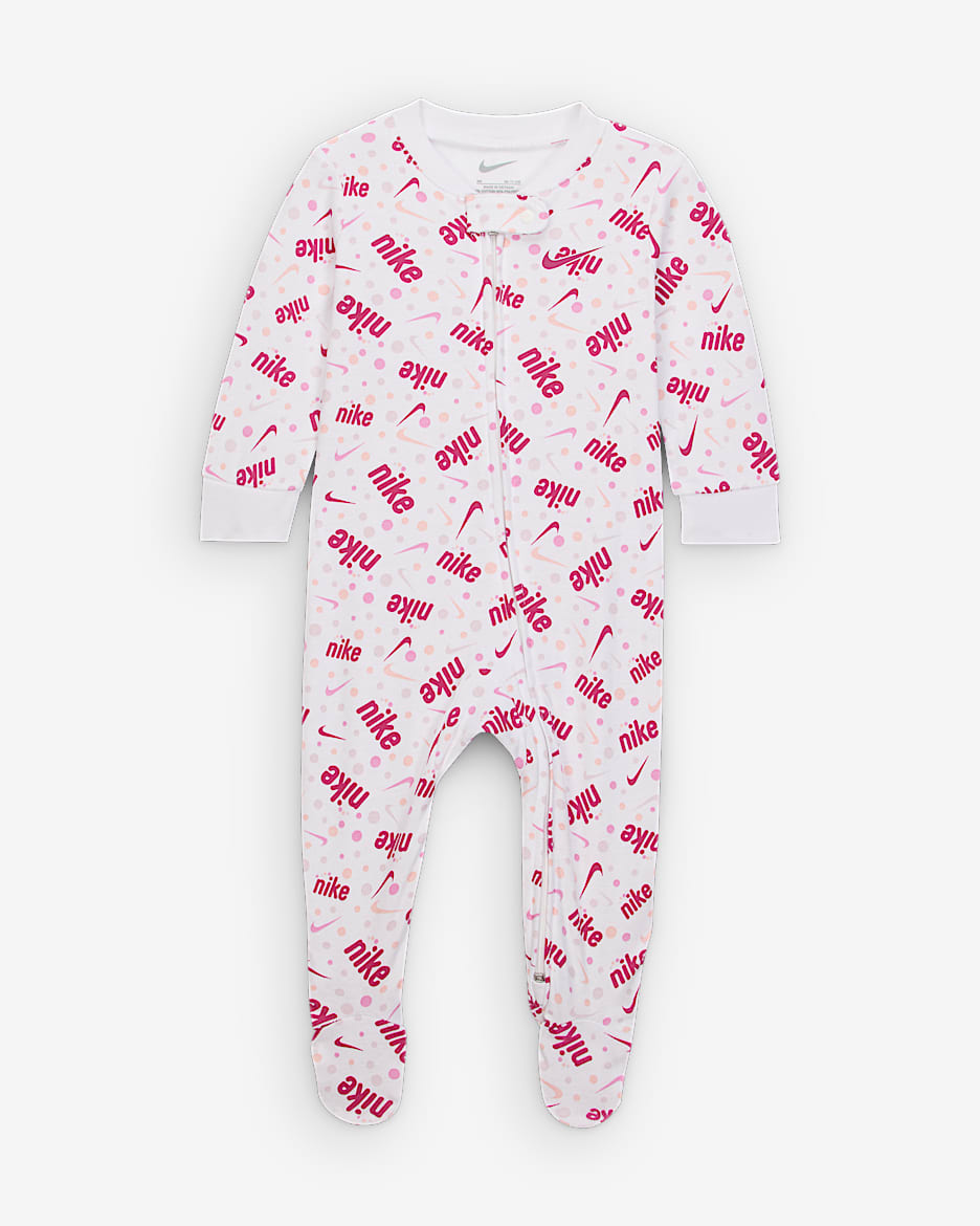Nike Play For All Baby (0-9M) Printed Footed Coverall - White