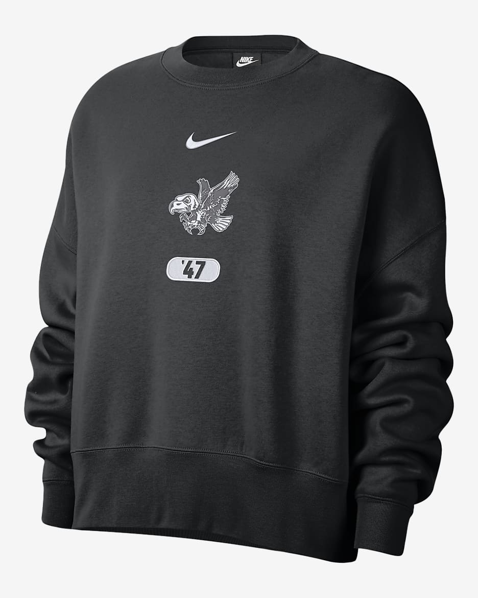 Iowa Women's Nike College Crew-Neck Sweatshirt - Black