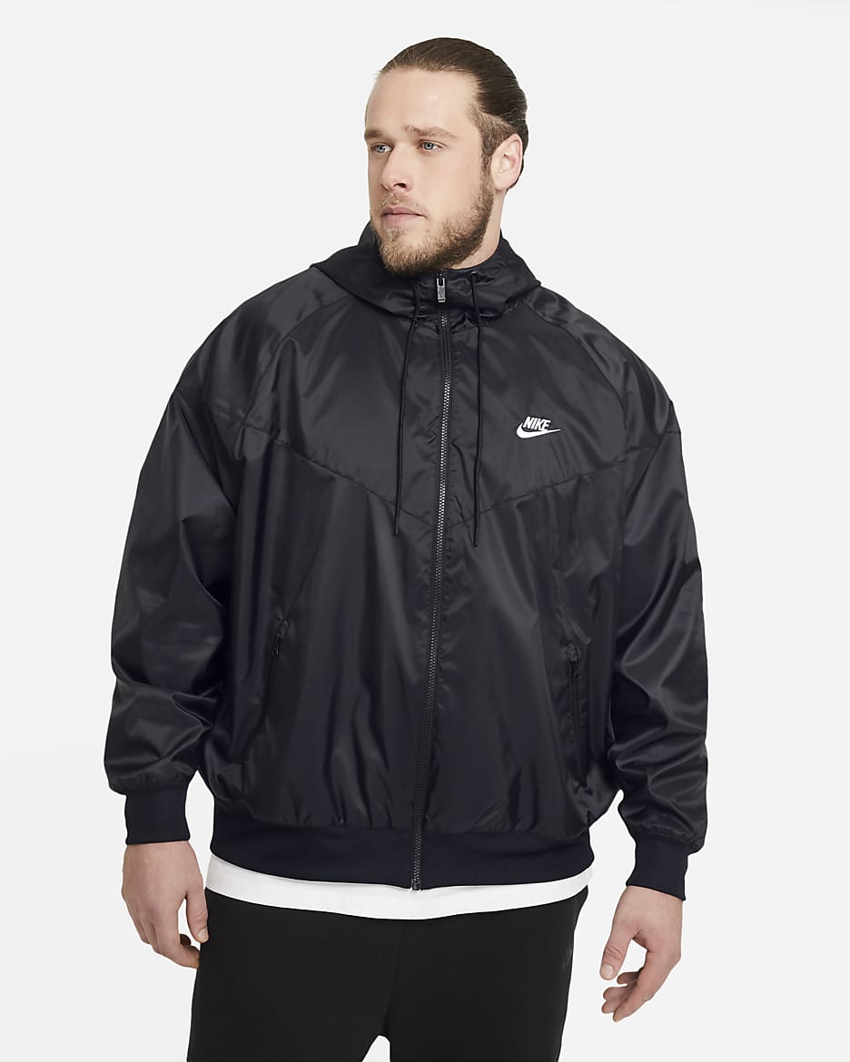 Nike Sportswear Windrunner Men's Hooded Jacket - Black/White