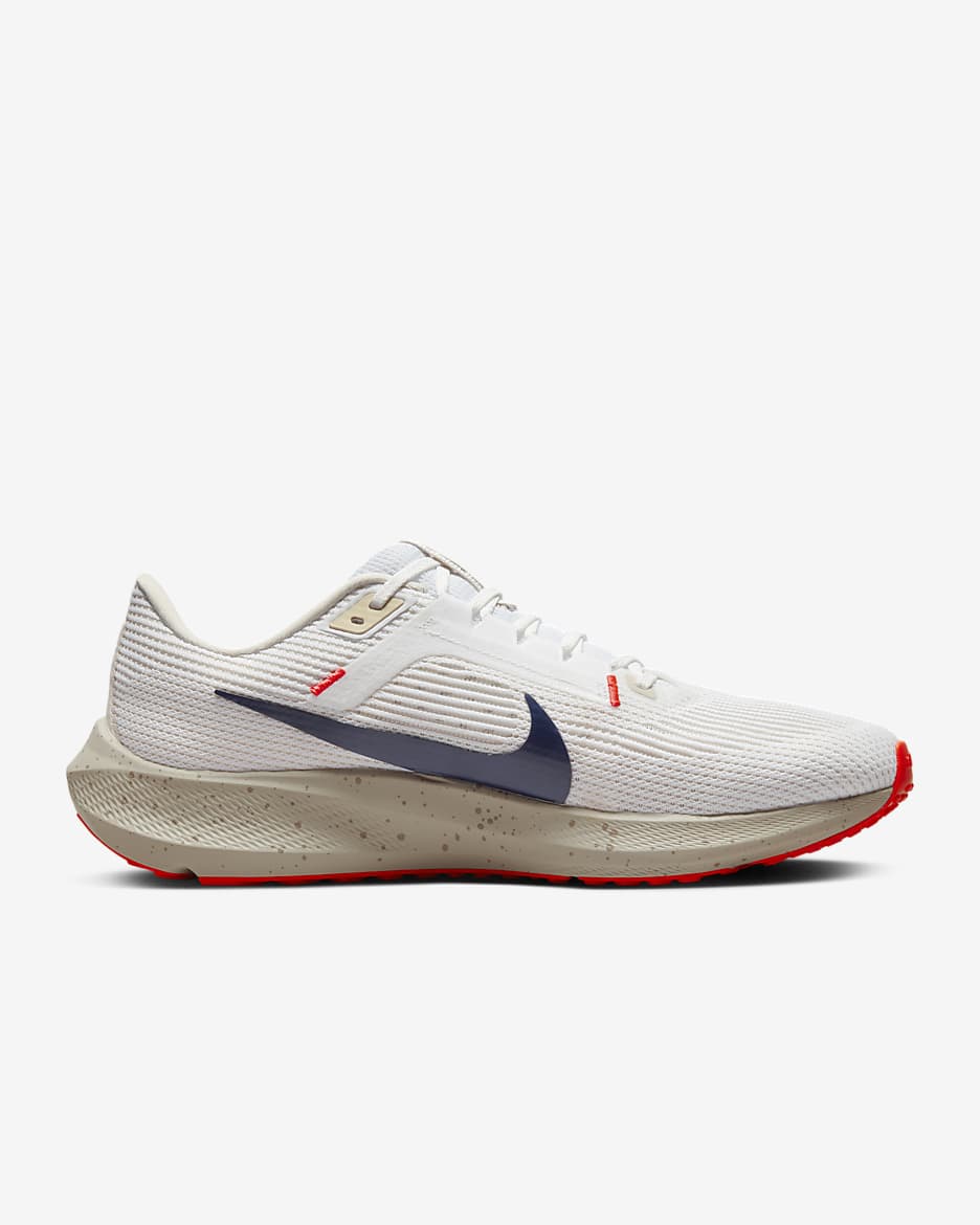 Nike Pegasus 40 男款路跑鞋 - 白色/Light Orewood Brown/Phantom/Obsidian