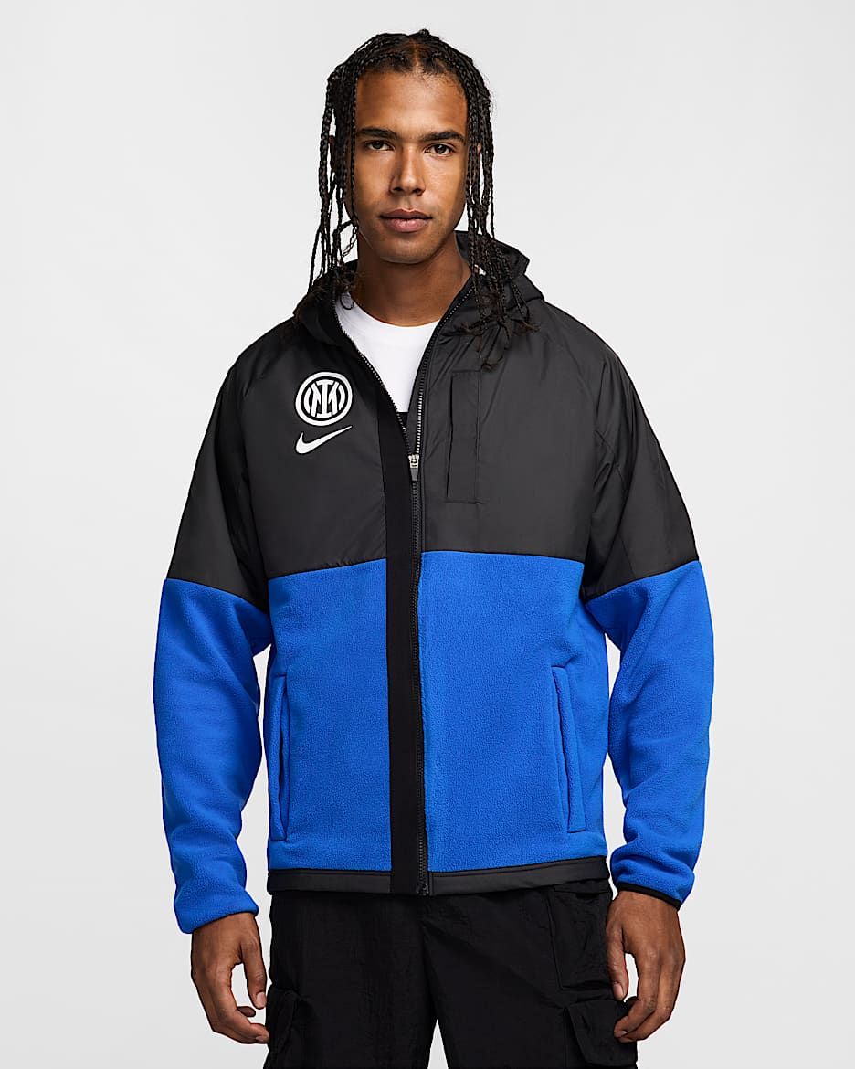 Inter Milan AWF Home Men's Nike Football Winterized Jacket - Black/Lyon Blue/White