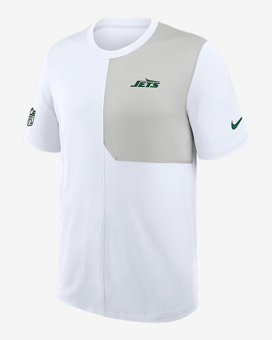 Playera Nike Dri-FIT de la NFL para hombre New York Jets Sideline Coach - Blanco