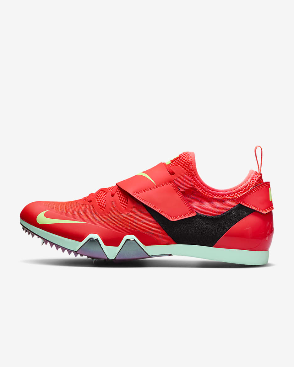Nike Pole Vault Elite Athletics Jumping Spikes - Bright Crimson/Lime Blast/Mint Foam/Washed Coral