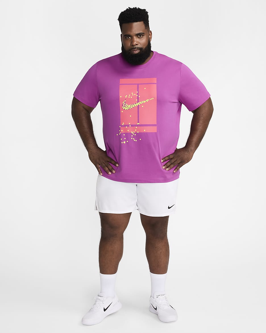 NikeCourt Men's Tennis T-Shirt - Hot Fuchsia