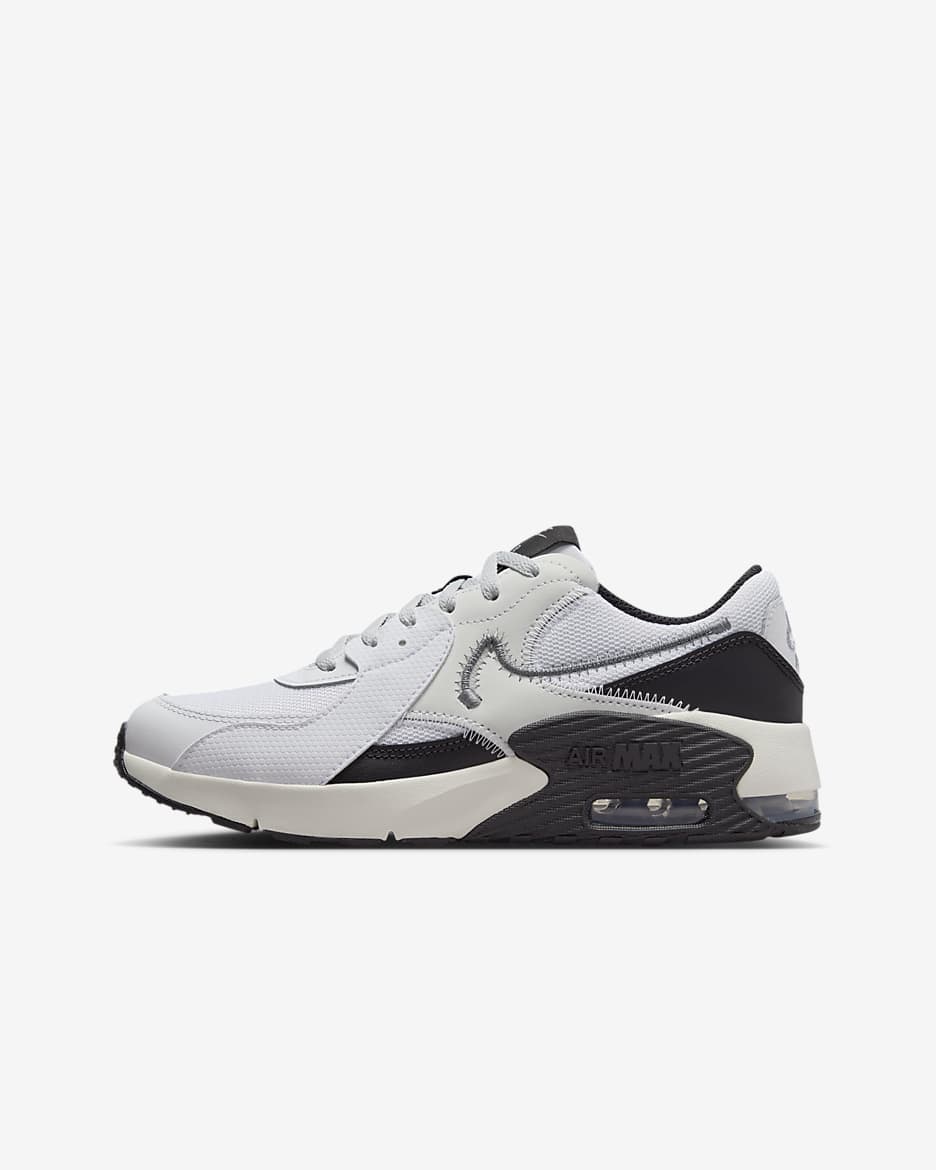 Nike Air Max Excee Older Kids' Shoes - White/Black/Sail/Metallic Cool Grey