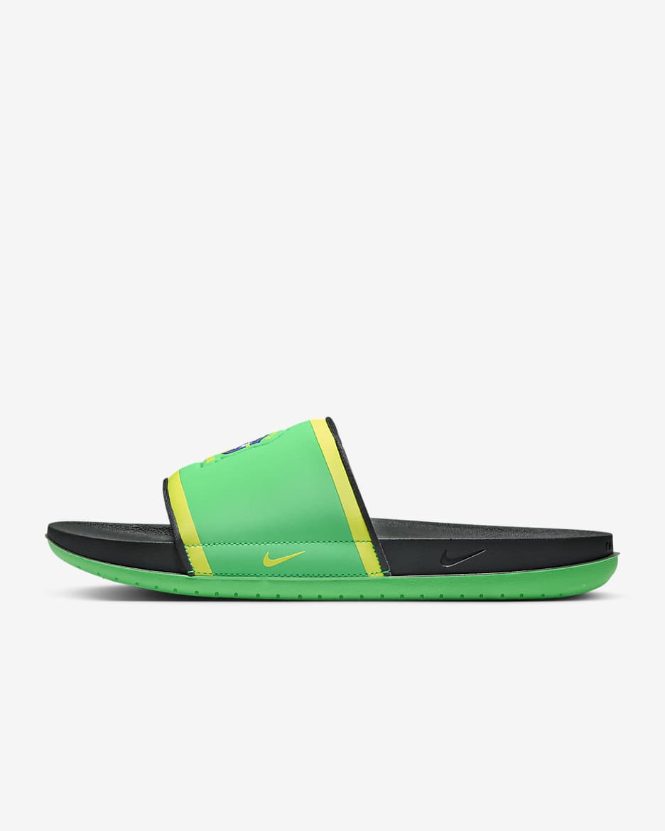 Offcourt (Brazil) Nike Football Slides - Green Spark/Dark Smoke Grey/Dynamic Yellow