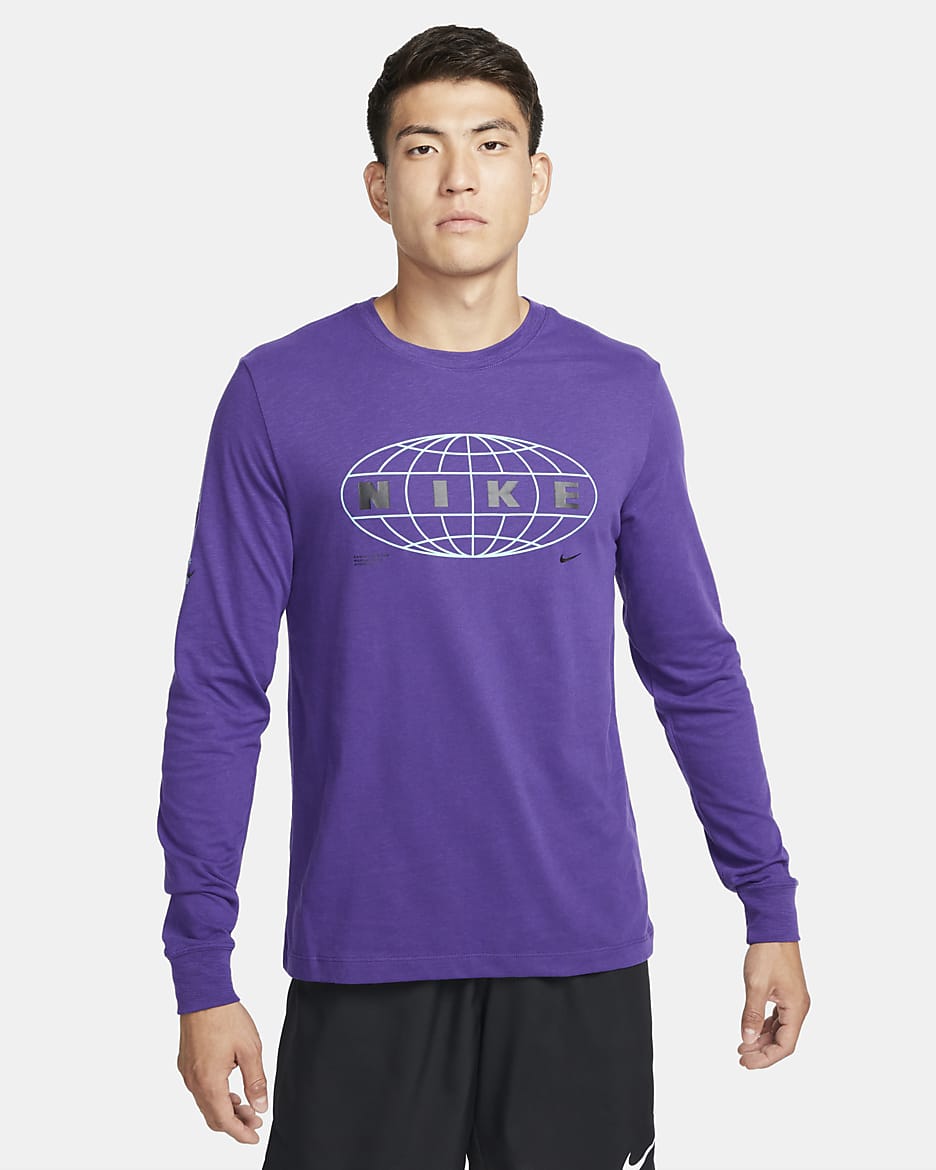 Nike Dri-FIT Men's Training Long-Sleeve T-Shirt - Court Purple/Cave Purple