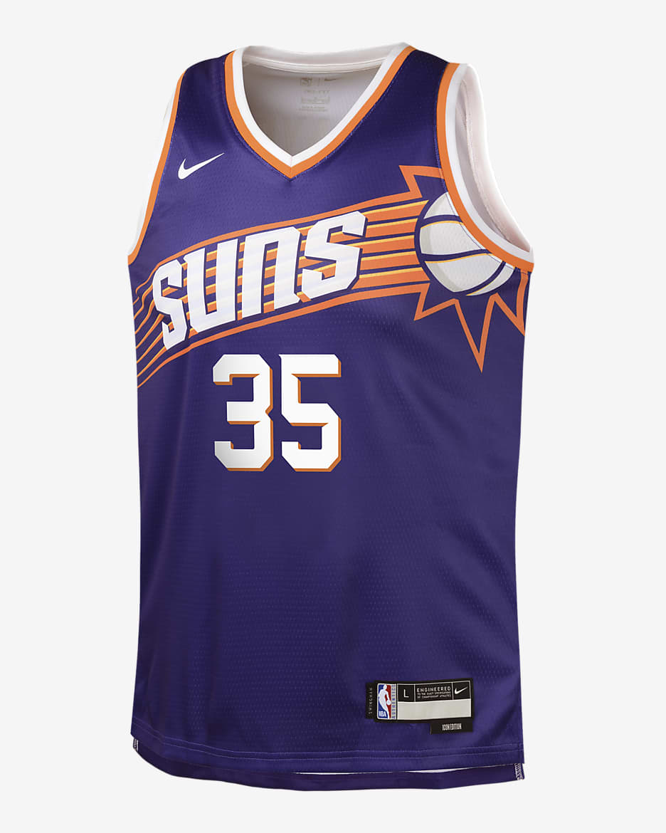 Jersey Nike de la NBA Swingman para niños talla grande Kevin Durant Phoenix Suns 2024/25 Icon Edition - Orquídea nuevo