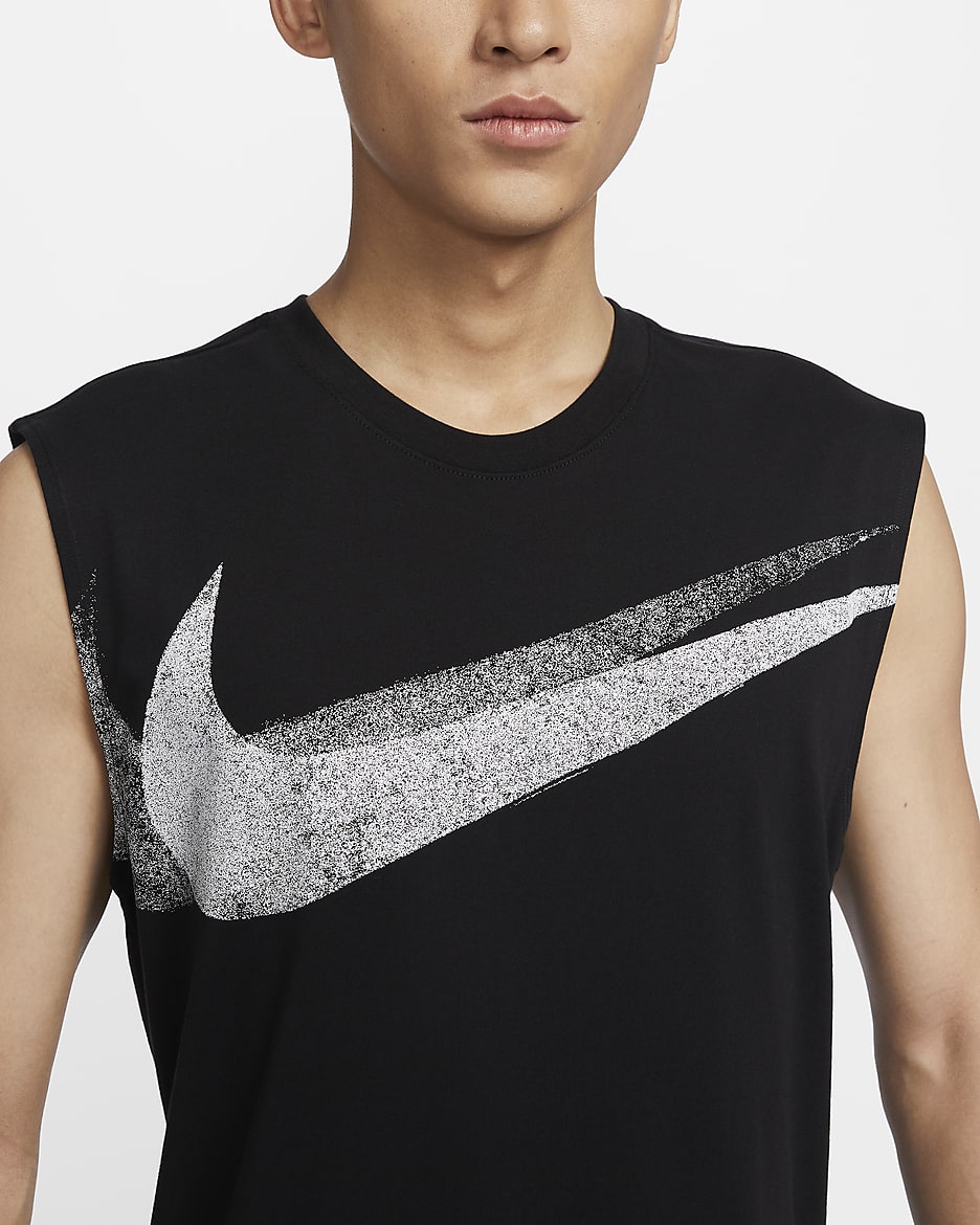 Nike 男款 Dri-FIT 無袖健身 T 恤 - 黑色