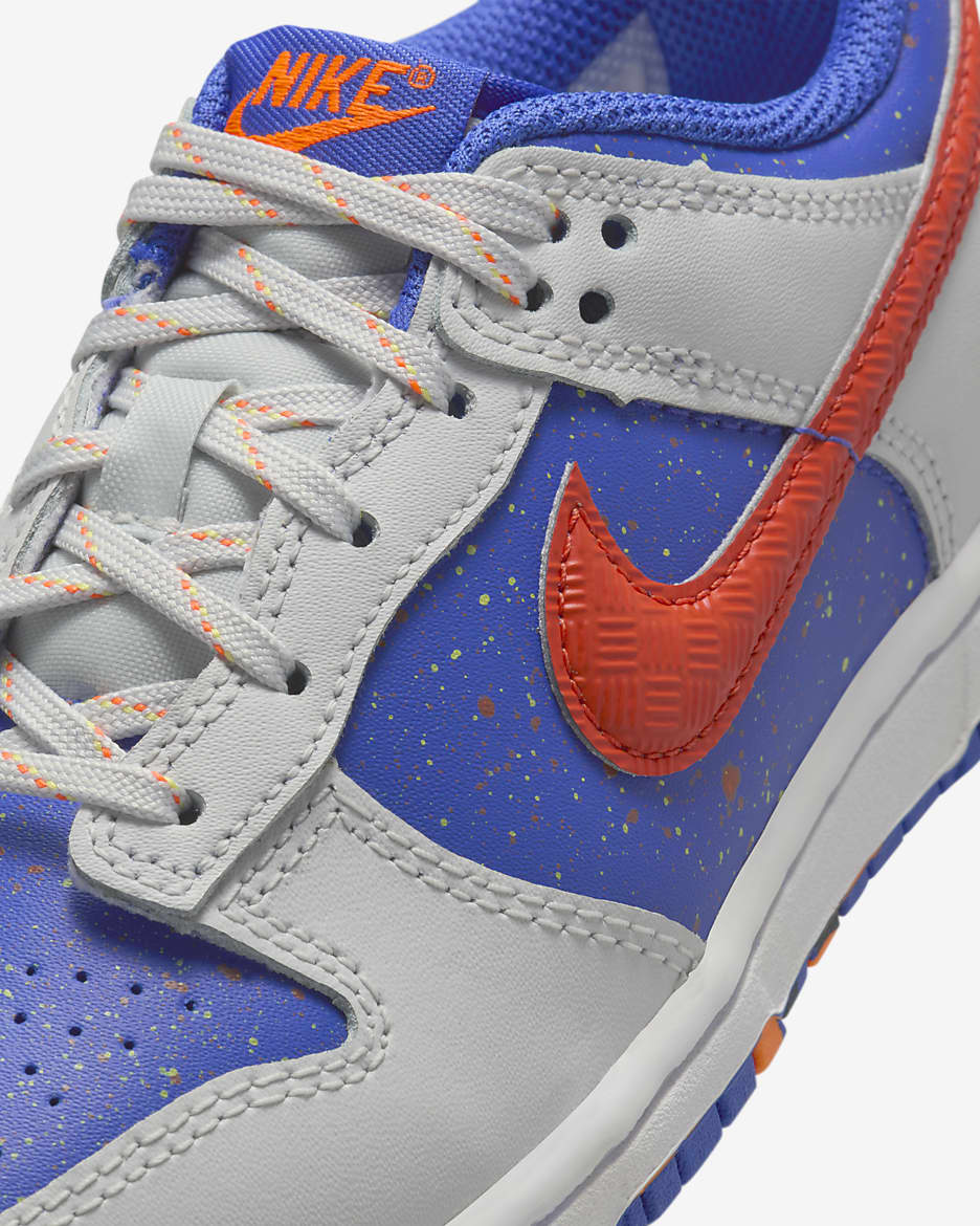 Nike Dunk Low Little Kids' Shoes - Photon Dust/Astronomy Blue/Volt/Total Orange