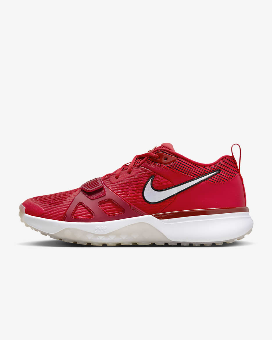 Tenis de béisbol para hombre Nike Air Zoom Diamond Elite Turf - Rojo universitario/Platino puro/Rojo gimnasio/Blanco