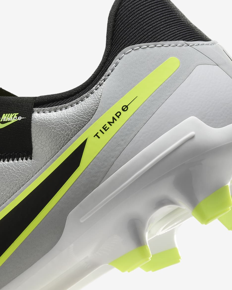 Nike Tiempo Legend 10 Academy Botes de futbol de perfil baix per a terrenys diversos - Platejat metal·litzat/Volt/Negre