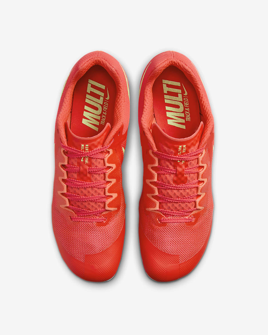 Tenis de clavos para eventos múltiples de atletismo Nike Zoom Rival - Carmesí brillante/Avalancha lima/Voltio ligero/Coral lavado