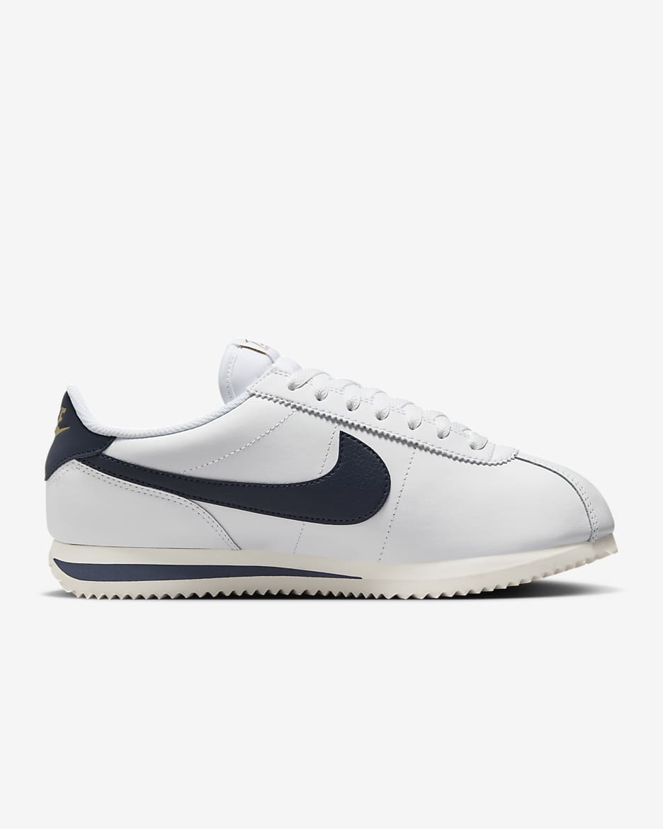 Nike Cortez Leather Women's Shoes - White/Sail/Metallic Gold/Obsidian