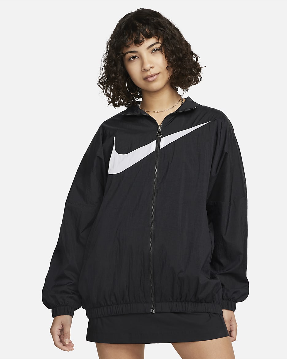 Nike Sportswear Essential Women's Woven Jacket - Black/White