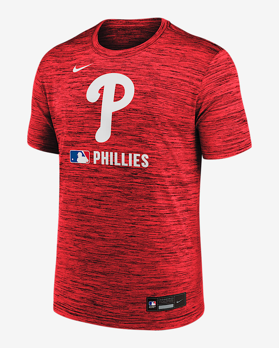 Playera Nike Dri-FIT de la MLB para hombre Philadelphia Phillies Authentic Collection Velocity - Rojo