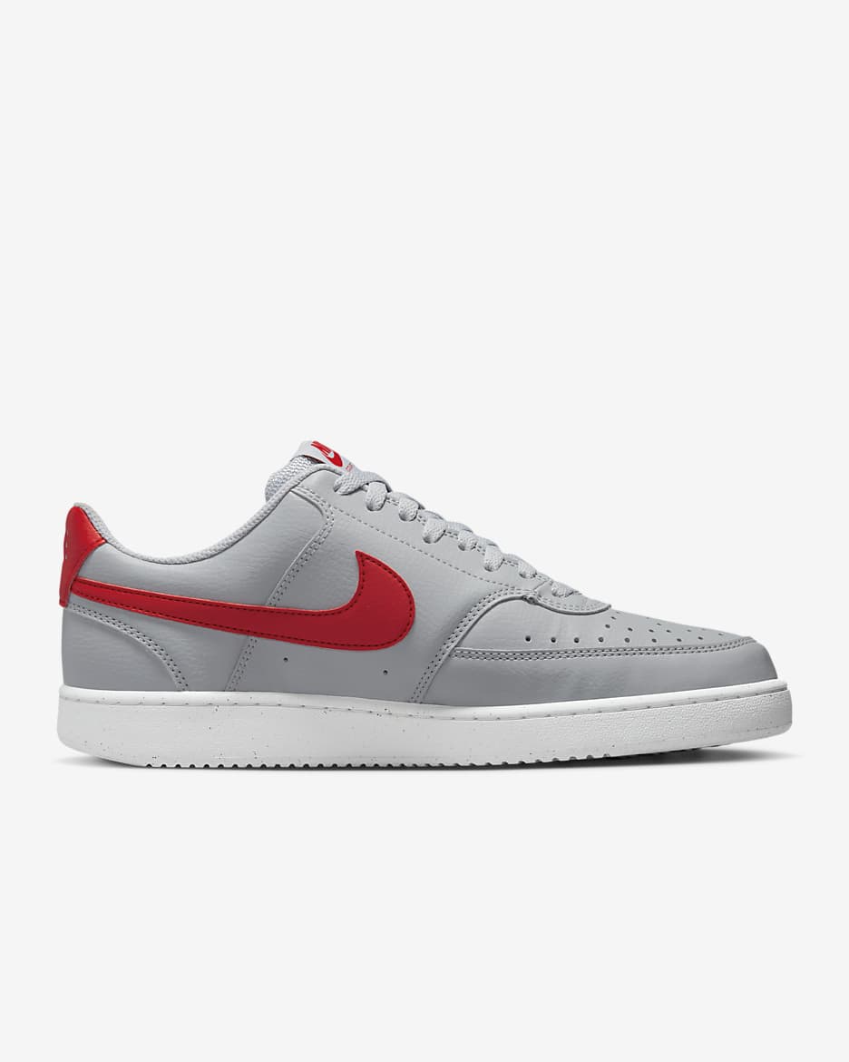 Nike Court Vision Low Next Nature Men's Shoes - Wolf Grey/White/University Red