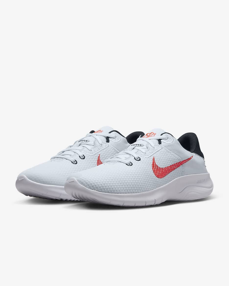 Nike Flex Experience Run 11 Men's Road Running Shoes - Football Grey/Black/White/Bright Crimson