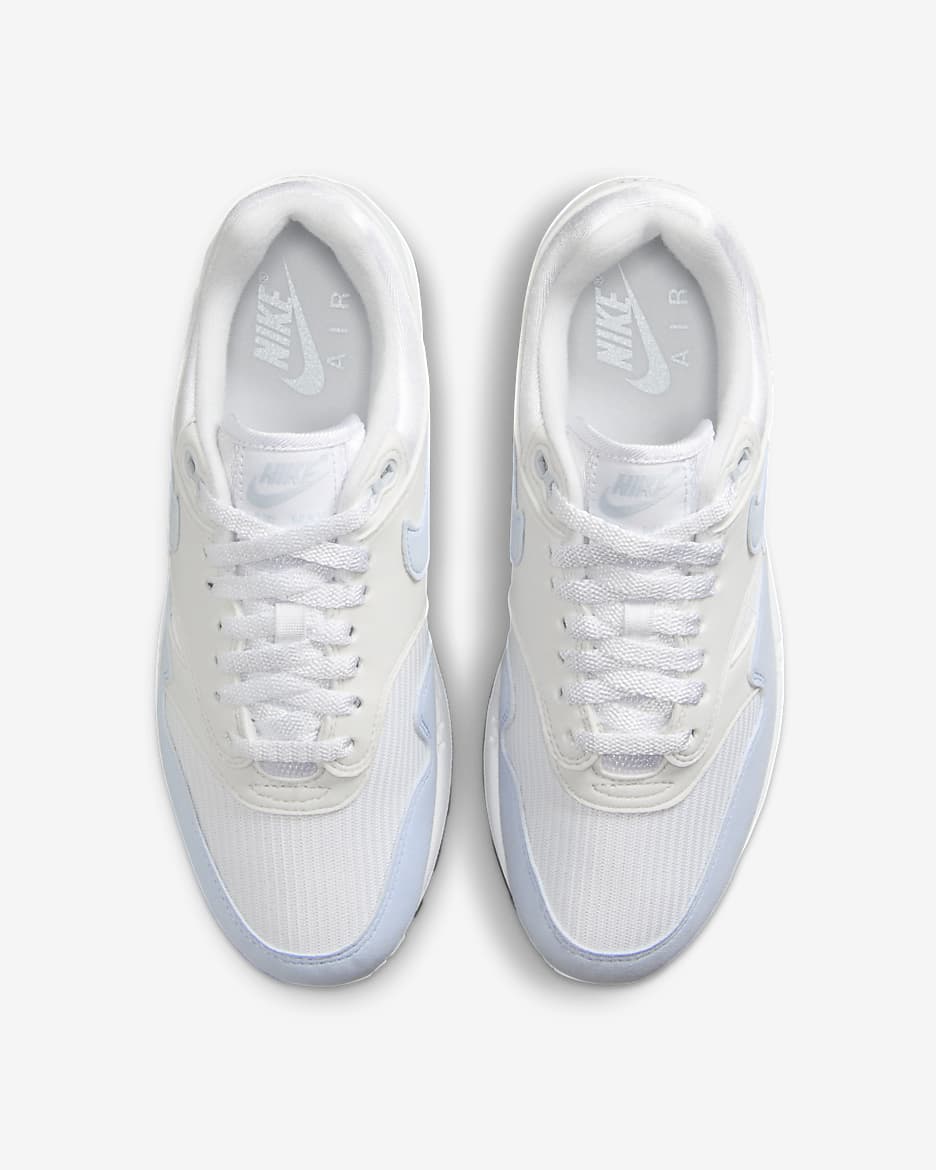 Chaussure Nike Air Max 1 pour femme - Blanc/Platinum Tint/Noir/Football Grey