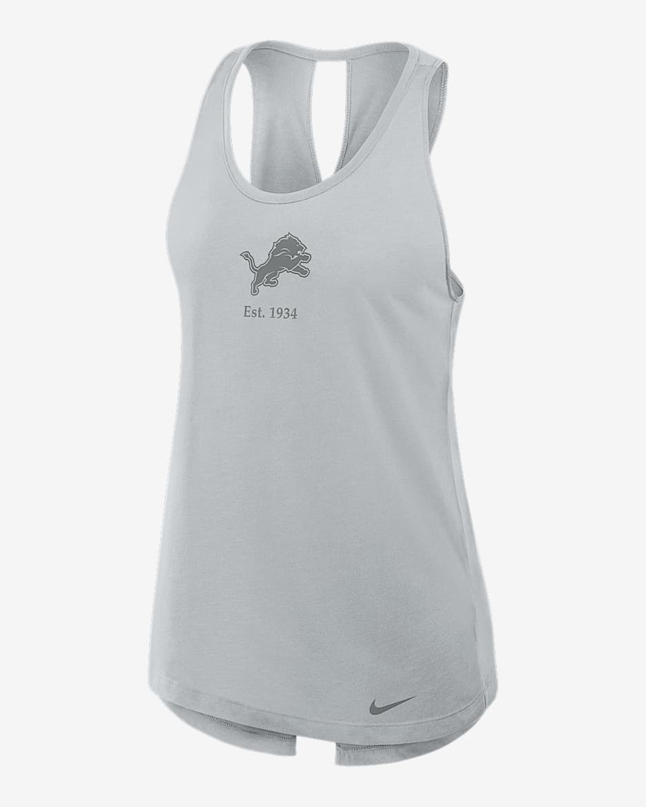 Detroit Lions Established Women's Nike Dri-FIT NFL Tank Top - Grey