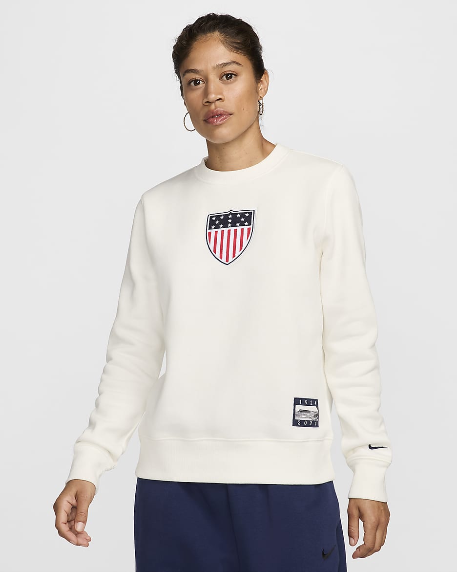 Team USA Phoenix Fleece Women's Nike Crew-Neck Sweatshirt - Sail/Dark Obsidian