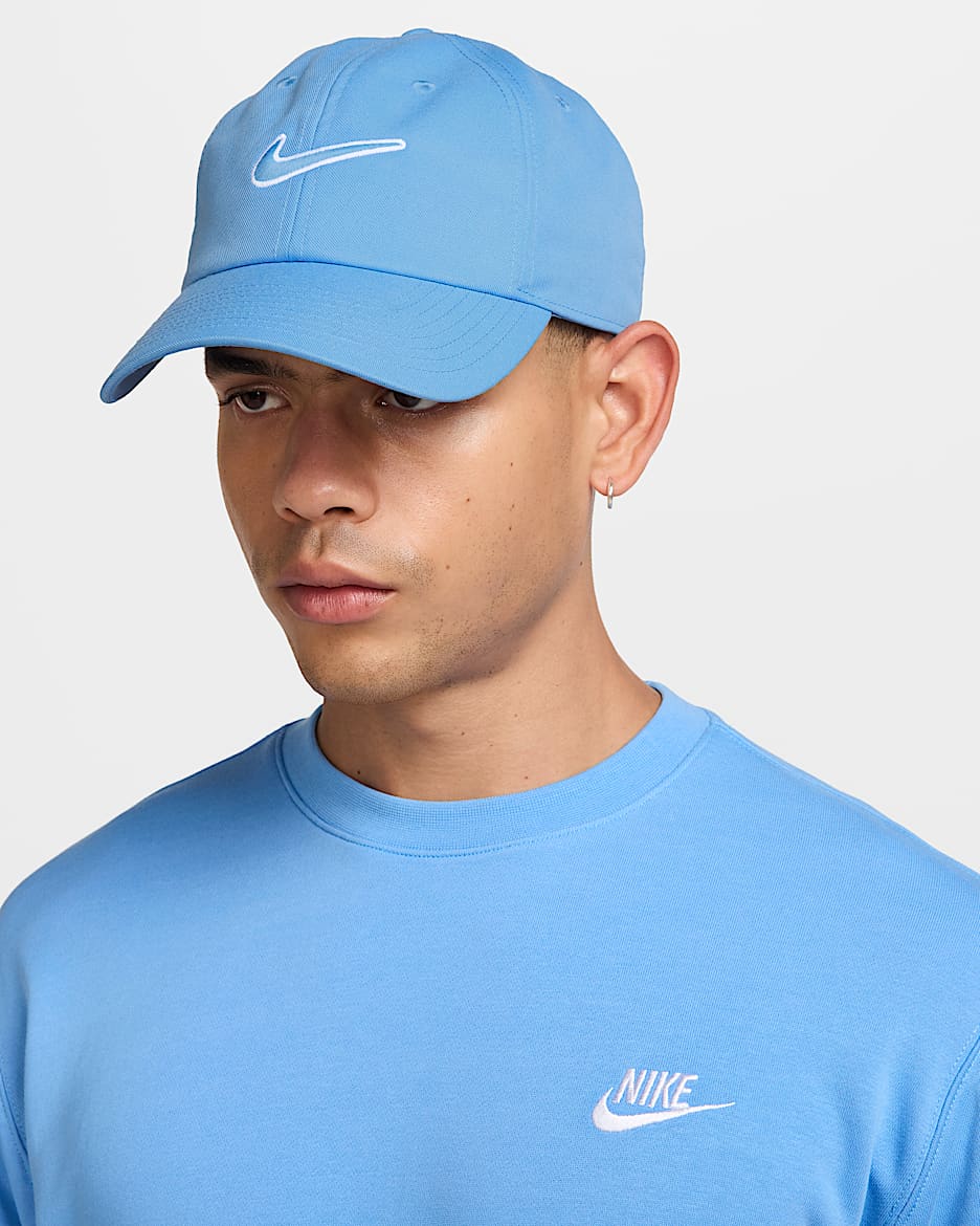 Gorra Swoosh desestructurada Nike Club - Azul universitario/Azul universitario