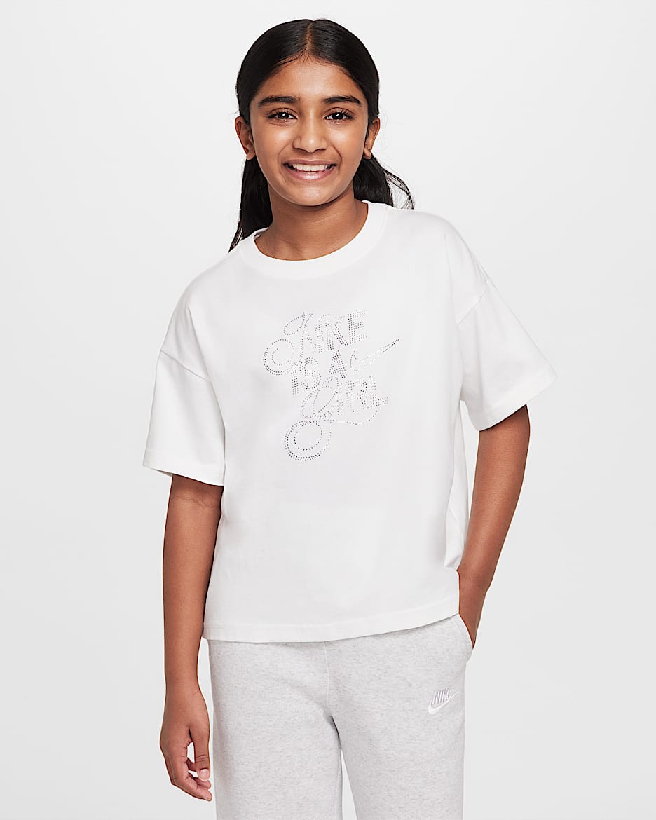 Nike Sportswear Big Kids' (Girls') T-Shirt - White