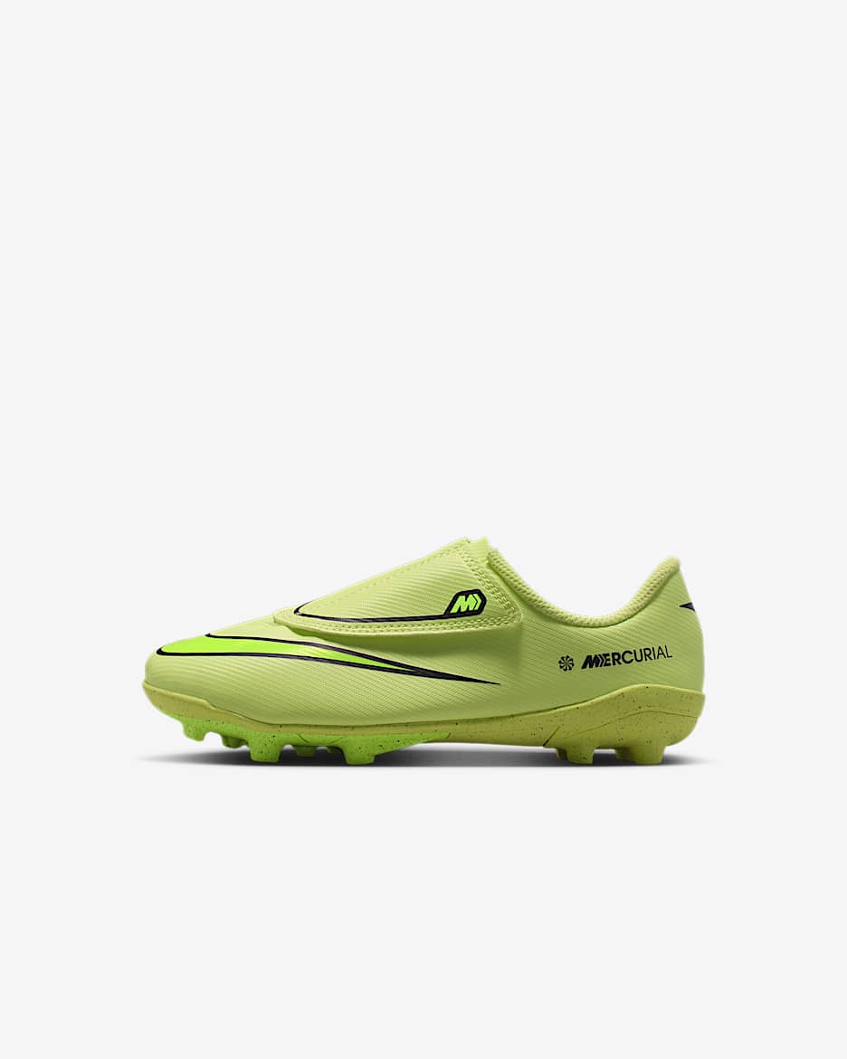 Nike Jr. Mercurial Vapor 16 Club Younger Kids' Multi-Ground Low-Top Football Boot - Limelight/Hyper Crimson/Volt