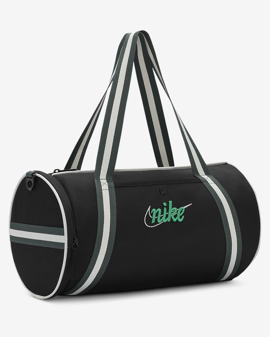 Nike Heritage Retro Duffel Bag (13L) - Black/Vintage Green/Stadium Green