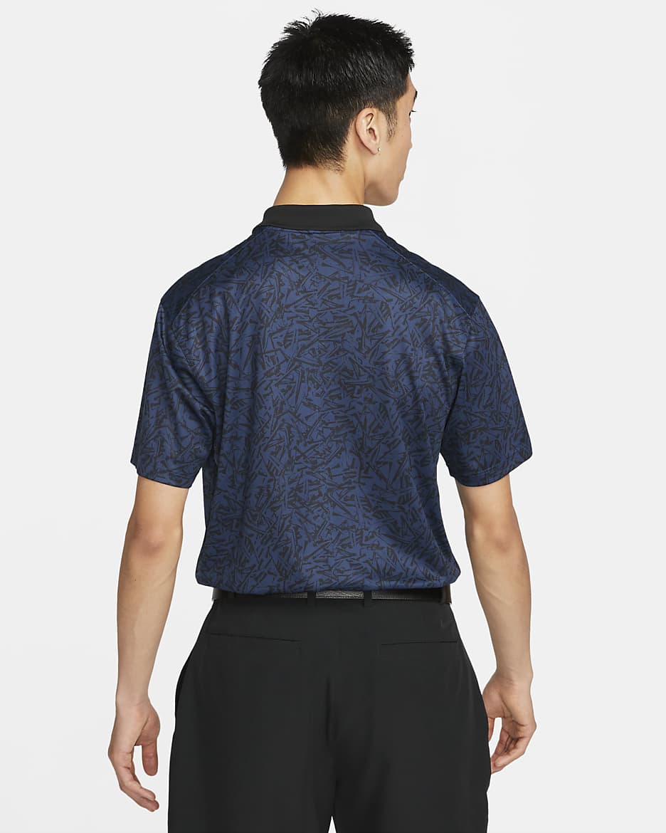 Nike Dri-FIT Victory+ Men's All-over Print Golf Polo - Midnight Navy/Black/White