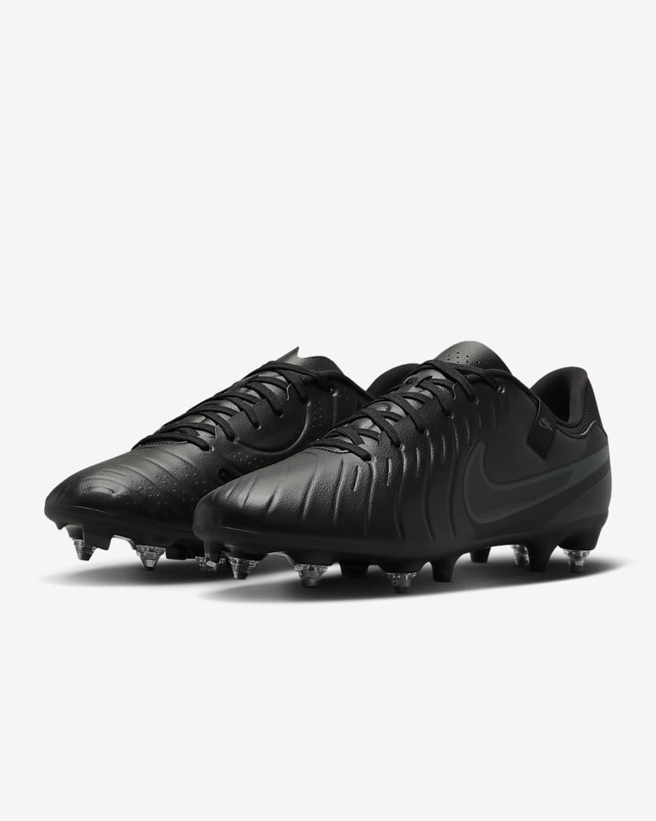 Nike Tiempo Legend 10 Academy-fodboldstøvler (low-top) til vådt græs - sort/Deep Jungle/sort