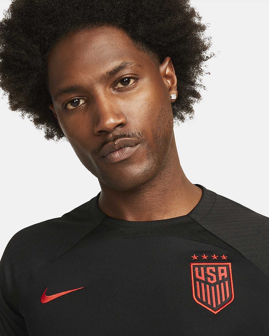 U.S. Strike Men's Nike Dri-FIT Knit Soccer Top - Black/Speed Red/Speed Red