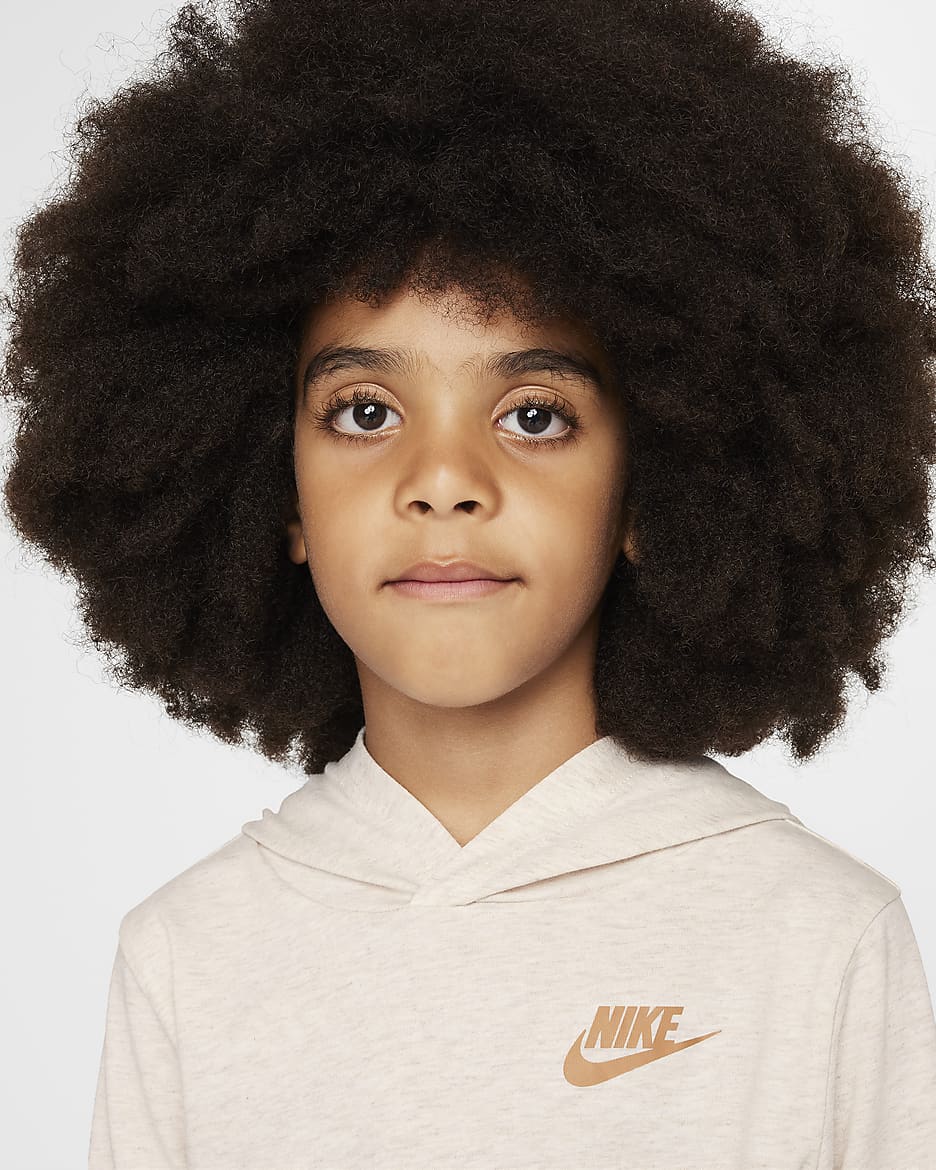 Playera de manga larga Futura Wrap para preescolar Nike "Just Do It" - Marfil pálido