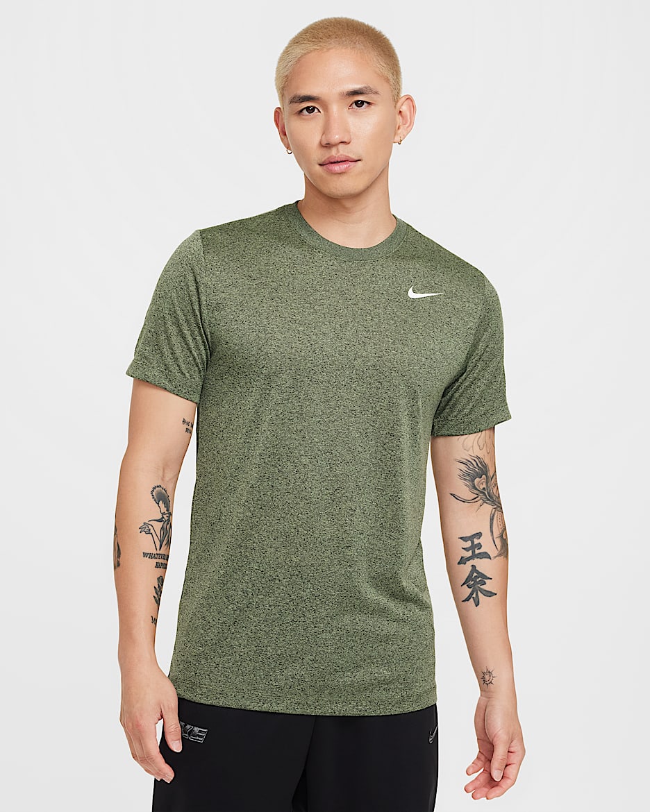 Nike Legend Men's Dri-FIT Fitness T-Shirt - Oil Green/Black/White