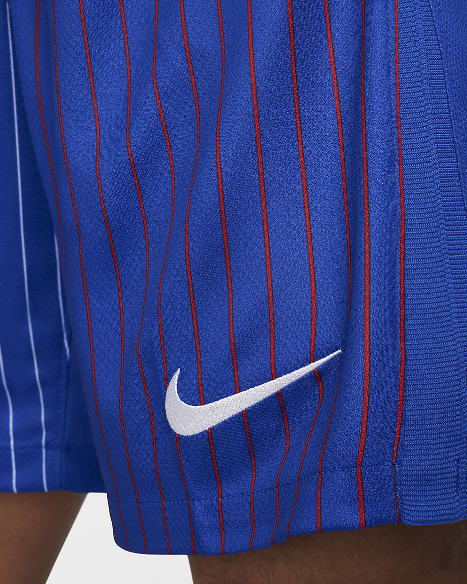 Ανδρικό ποδοσφαιρικό σορτς Nike Dri-FIT Replica εκτός έδρας Γαλλία 2024 Stadium - Bright Blue/University Red/Λευκό/Λευκό