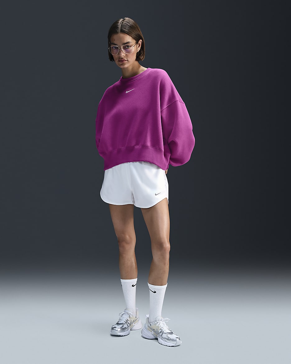 Nike Sportswear Phoenix Fleece Women's Over-Oversized Crew-Neck Sweatshirt - Hot Fuchsia/Sail