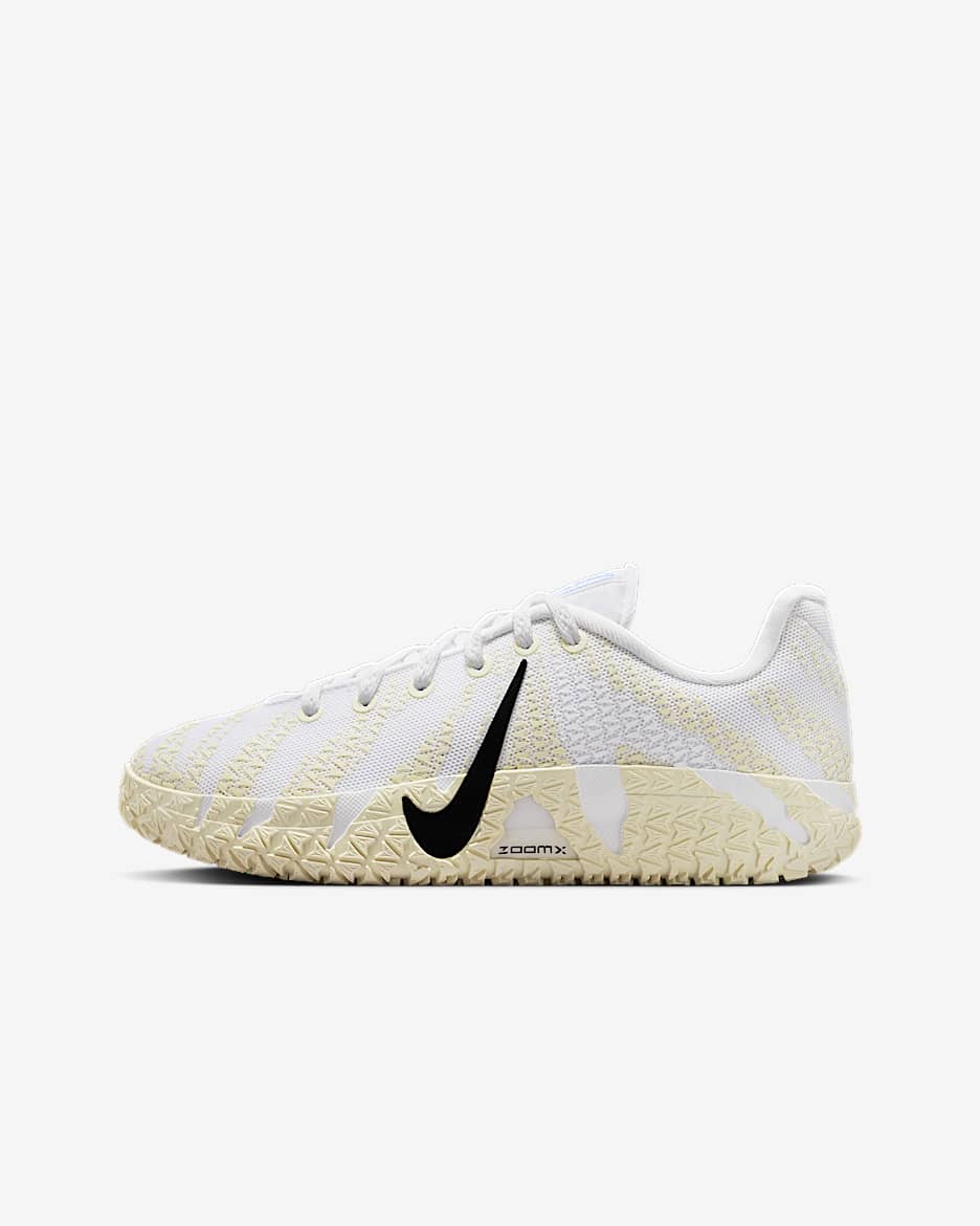 Ja 3 Big Kids' Basketball Shoes - White/Coconut Milk/Desert Khaki/Black