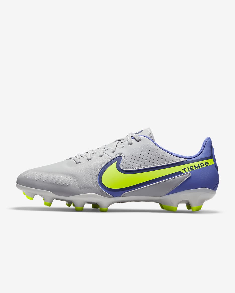 Nike Tiempo Legend 9 Academy MG Multi-Ground Football Boot - Grey Fog/Sapphire/Volt