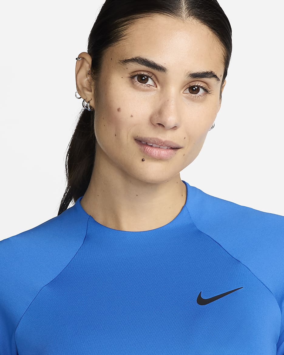 Camiseta Hydroguard de natación de manga larga para mujer Nike Essential - Azul foto