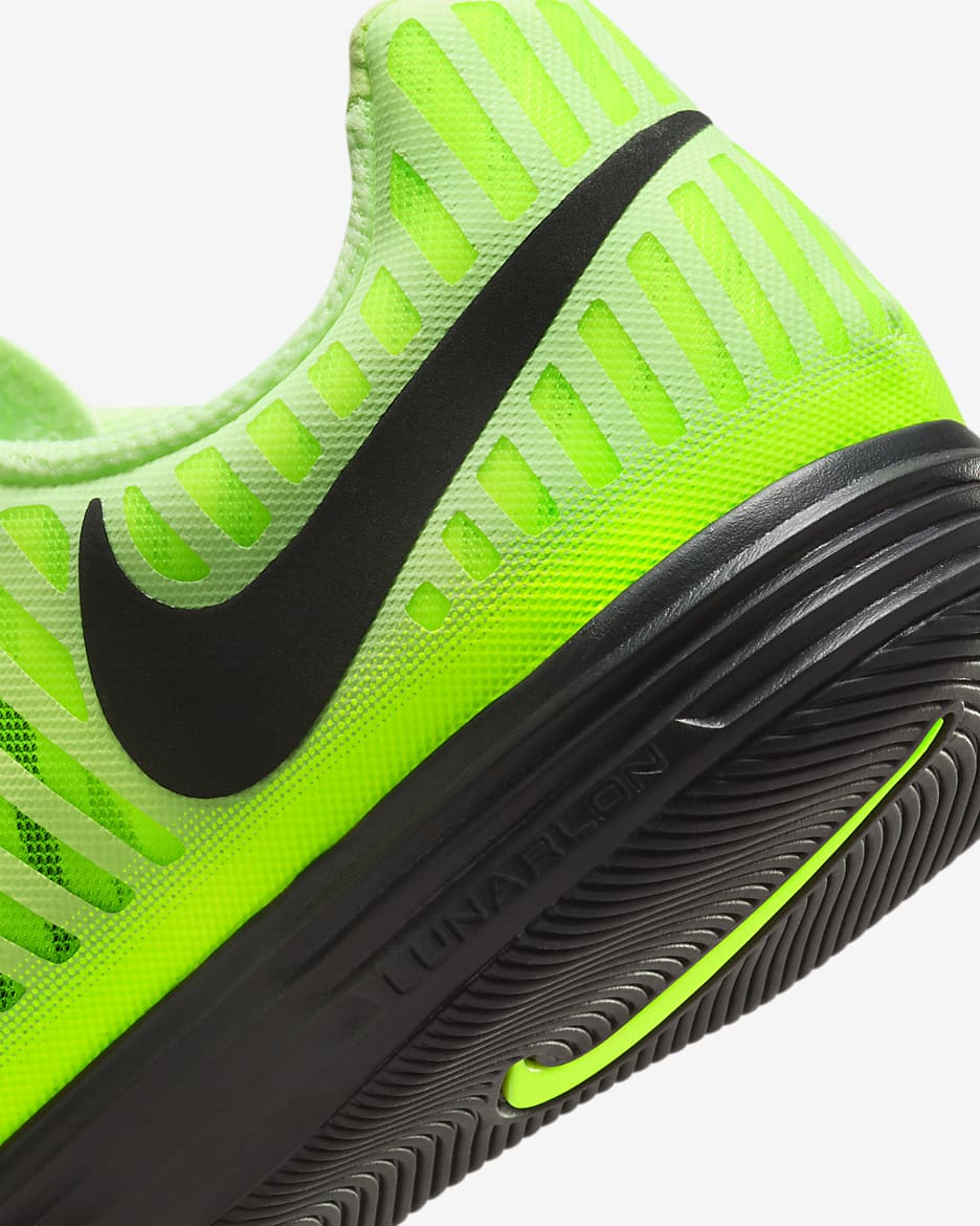 Nike Lunar Gato II Indoor Court Low-Top Football Shoes - Black/Volt