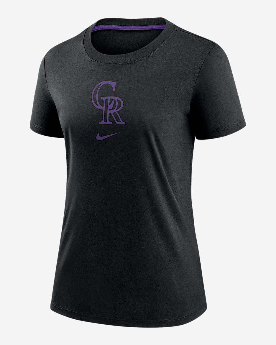 Playera Nike de la MLB para mujer Colorado Rockies Authentic Collection Early Work - Negro