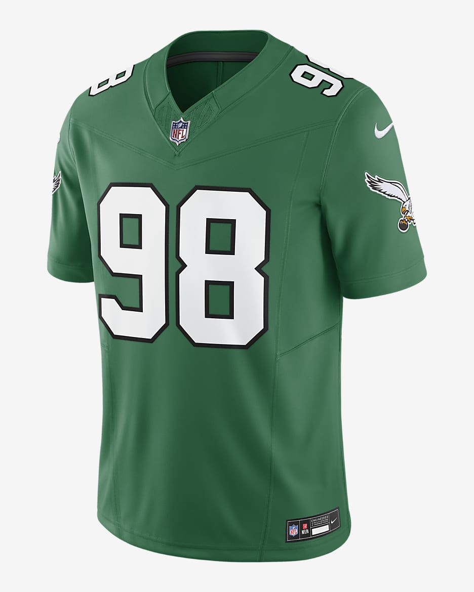 Jersey de fútbol americano Nike Dri-FIT de la NFL Limited para hombre Jalen Carter Philadelphia Eagles - Verde pino