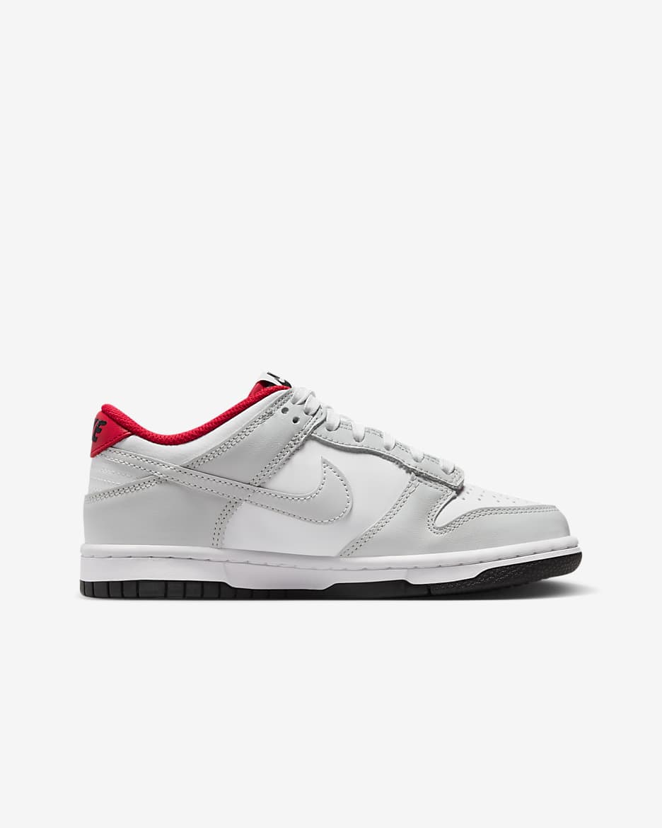 Nike Dunk Low "Lunar New Year" Big Kids' Shoes - White/White/University Red/Black