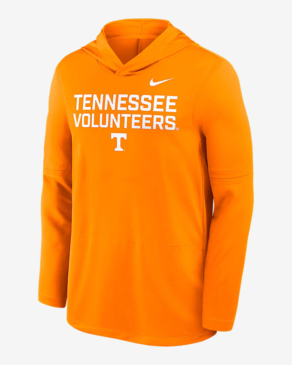 Playera de manga larga universitaria Nike Dri-FIT con gorro para hombre Tennessee Sideline - Naranja team