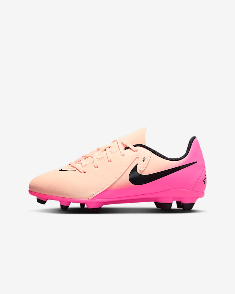 Nike Jr. Phantom GX 2 Club MG low-top voetbalschoenenen voor kleuters/kids (meerdere ondergronden) - Crimson Tint/Pink Blast/Zwart