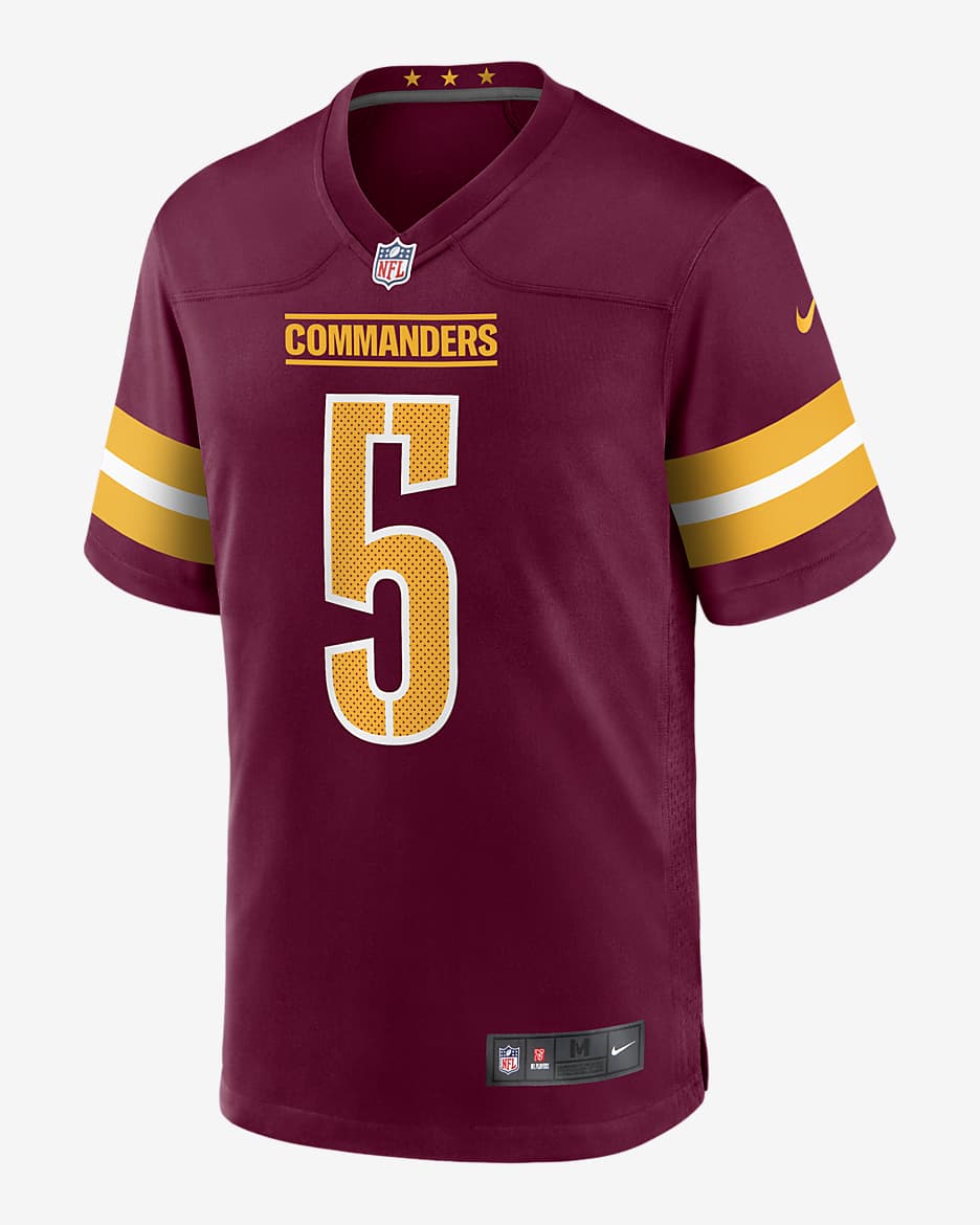 Jersey de fútbol americano Nike de la NFL Game para hombre Jayden Daniels Washington Commanders - Burdeos