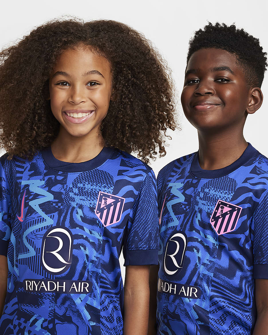 Tercera equipación Stadium Atlético de Madrid 2024/25 Camiseta de fútbol Replica Nike Dri-FIT - Niño/a - Blue Void/Pink Glow