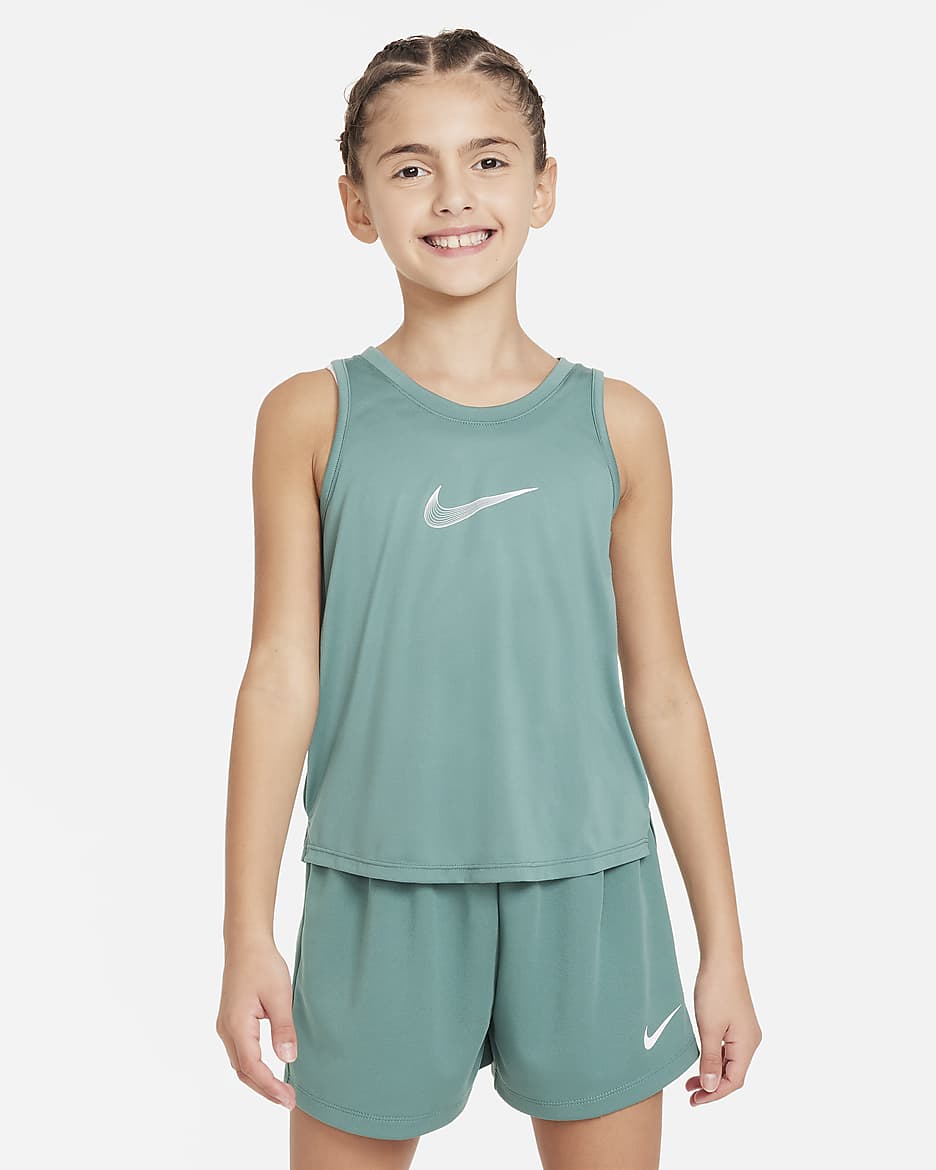 Nike One Older Kids' (Girls') Dri-FIT Training Tank - Bicoastal/White